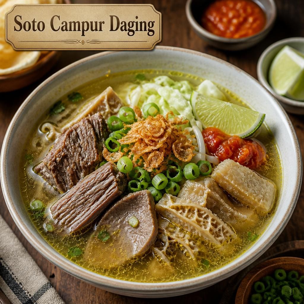 Soto Campur Daging dari Bakso Lapangan Tembak Senayan
